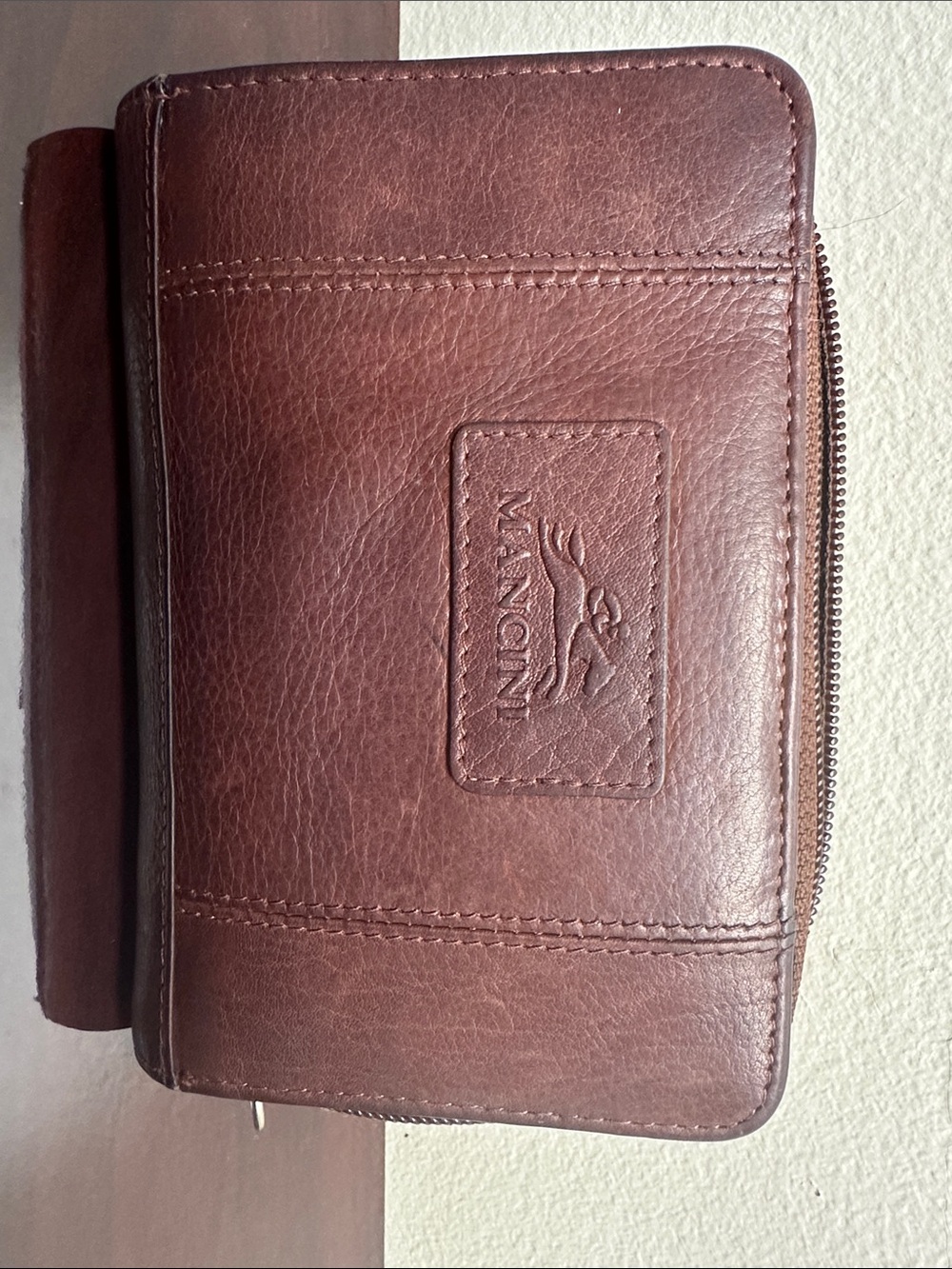 Men's Brown Leather Zip Wallet